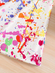 Girls' Colorful Portrait Print Tee Dress for Summer
