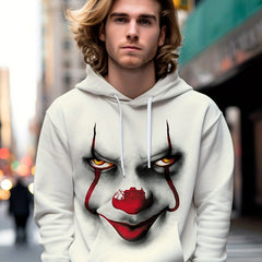 Clown Print Hoodies For Men Graphic Hoodie With Kangaroo Pocket