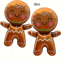 Gingerbread Man Foil Balloon Winter Theme Holiday Party Decor