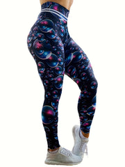 Bubble Print High Waist Yoga Pant Slim Fit Legging Women's Activewear