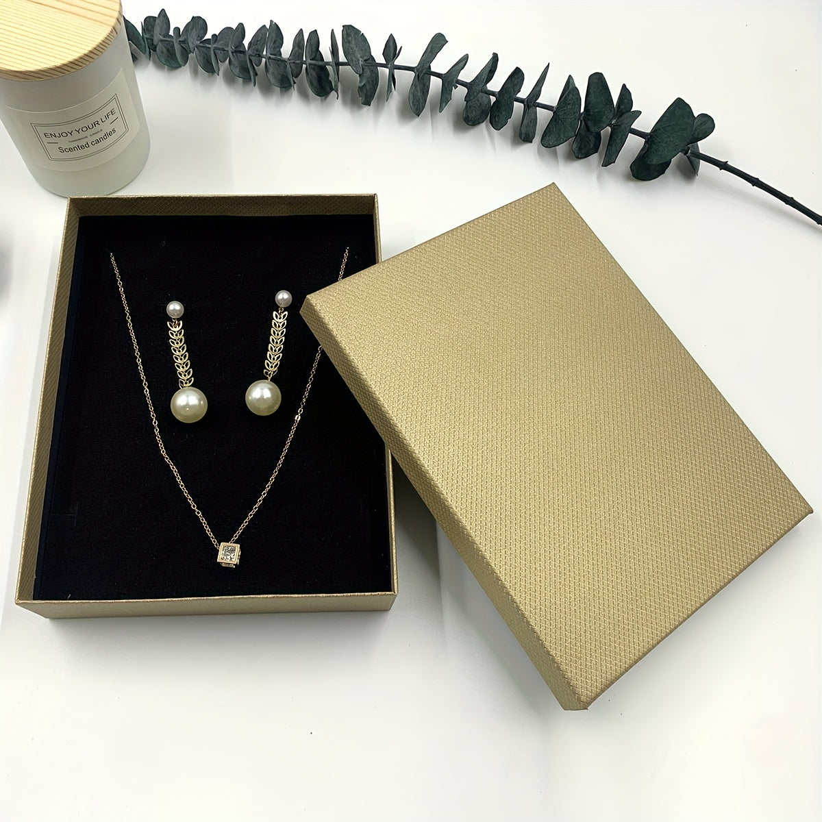 Jewelry Set Box Pendant Necklace Packaging Box Small Business Wedding Decoration