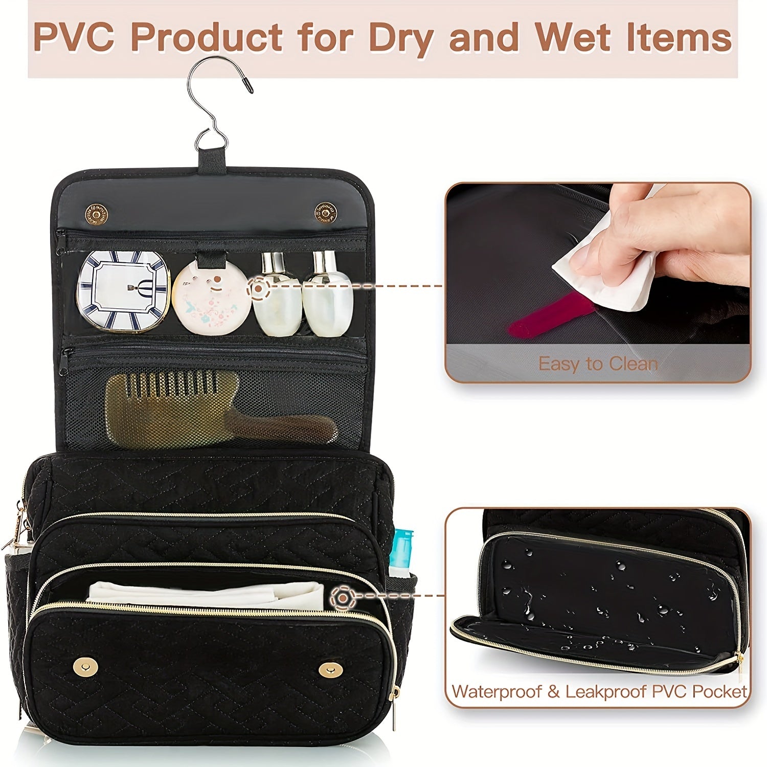 Women's Travel Toiletry Bag Makeup Organizer Waterproof Dopp Kit