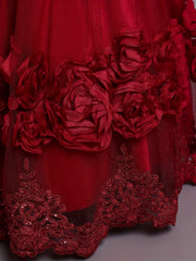 Girls' Rose Graphic Evening Dress Flower Girl Princess Dress Wedding Dress