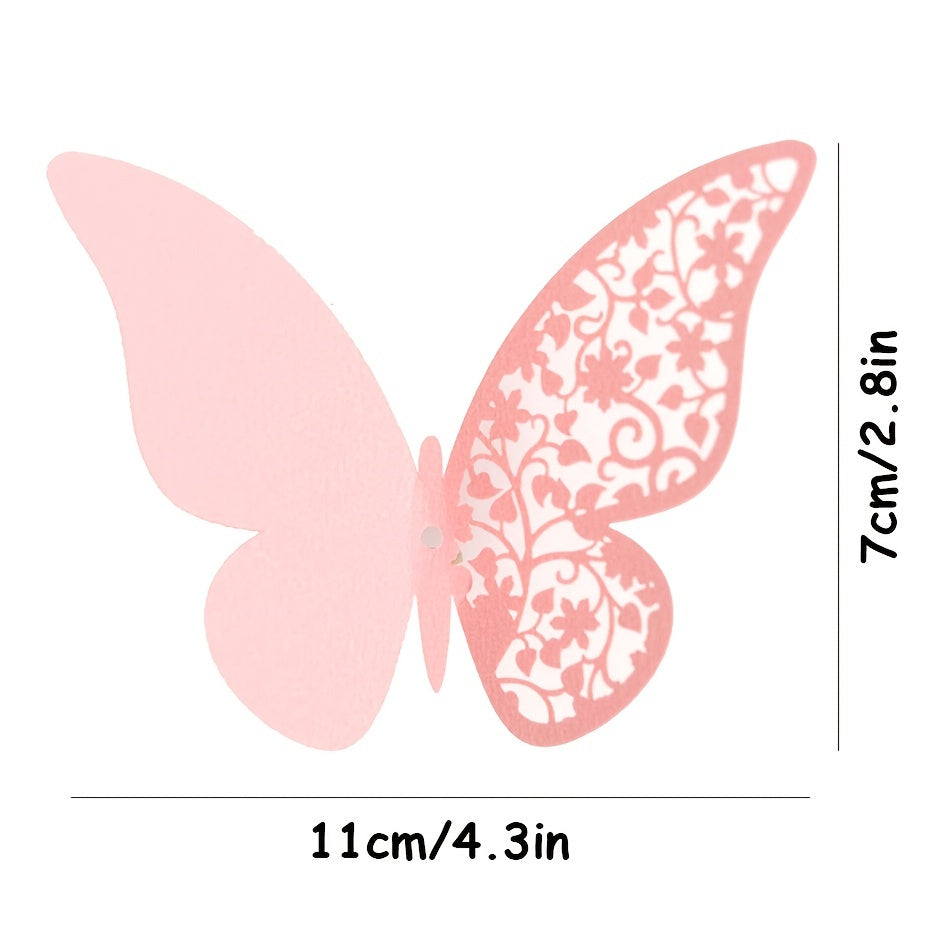 Butterfly Place Cards Silver Pink Set of 50 for Wedding Party Decoration