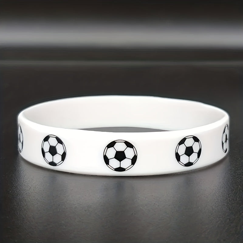4 Pcs Soccer Motivational Rubber Wristbands - Multicolored Soccer Party