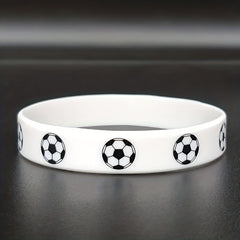 4 Pcs Soccer Motivational Rubber Wristbands - Multicolored Soccer Party