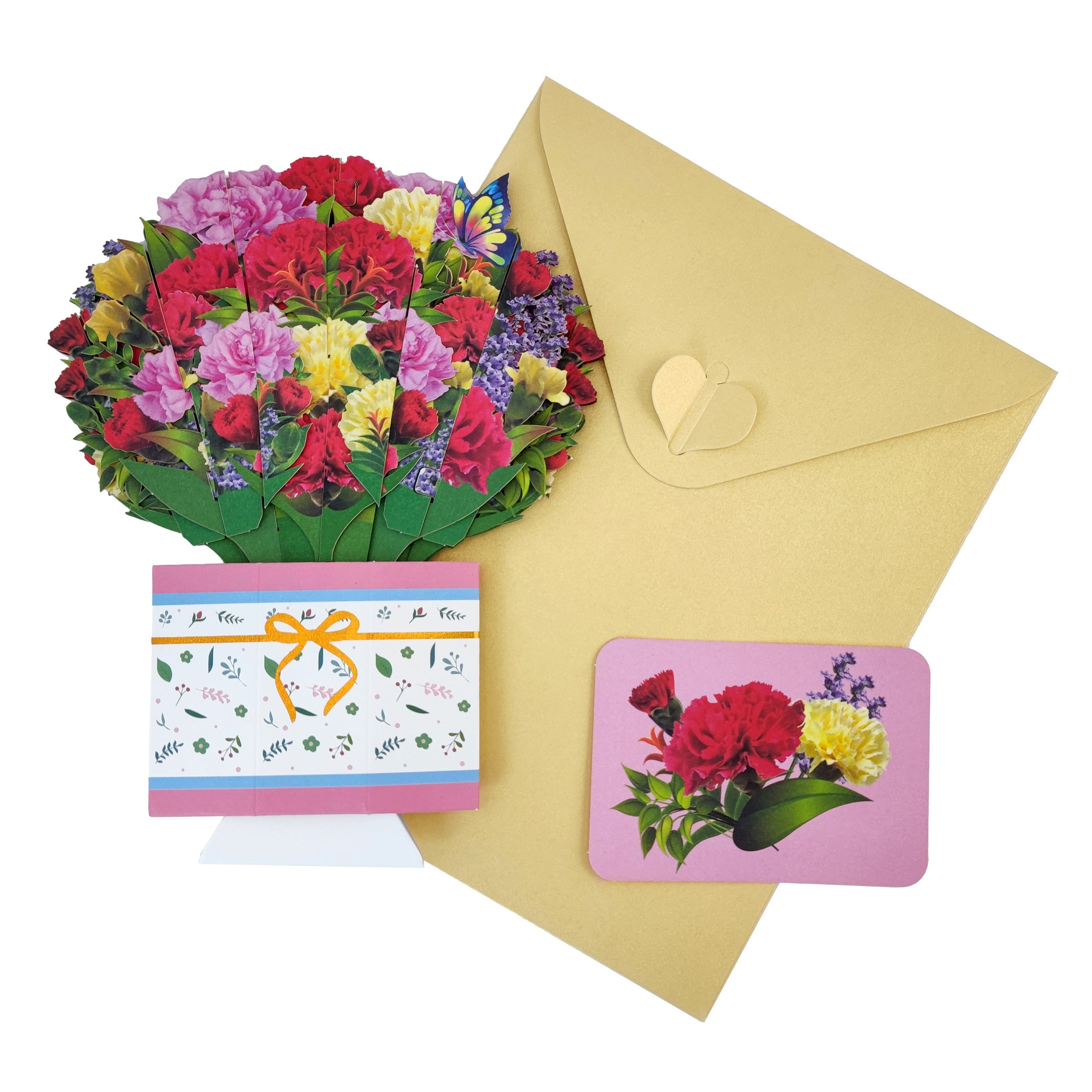 Butterfly Paper Flower Bouquet 3D Pop Up Card For Mom/Wife