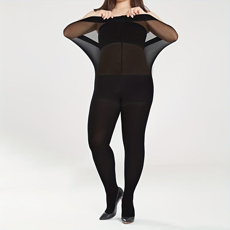 Casual Pantyhose Women's Plus 90D Control Top Footed Tights