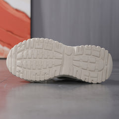 Women's Chunky Faux Leather Sneakers for Outdoor Sports