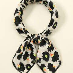 Small Square Scarf Casual Floral Print Headwrap Outdoor Windproof Neck Wrap