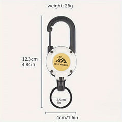 Multifunctional Keychain Telescopic Buckle with Wire Rope Anti-lost Retractable