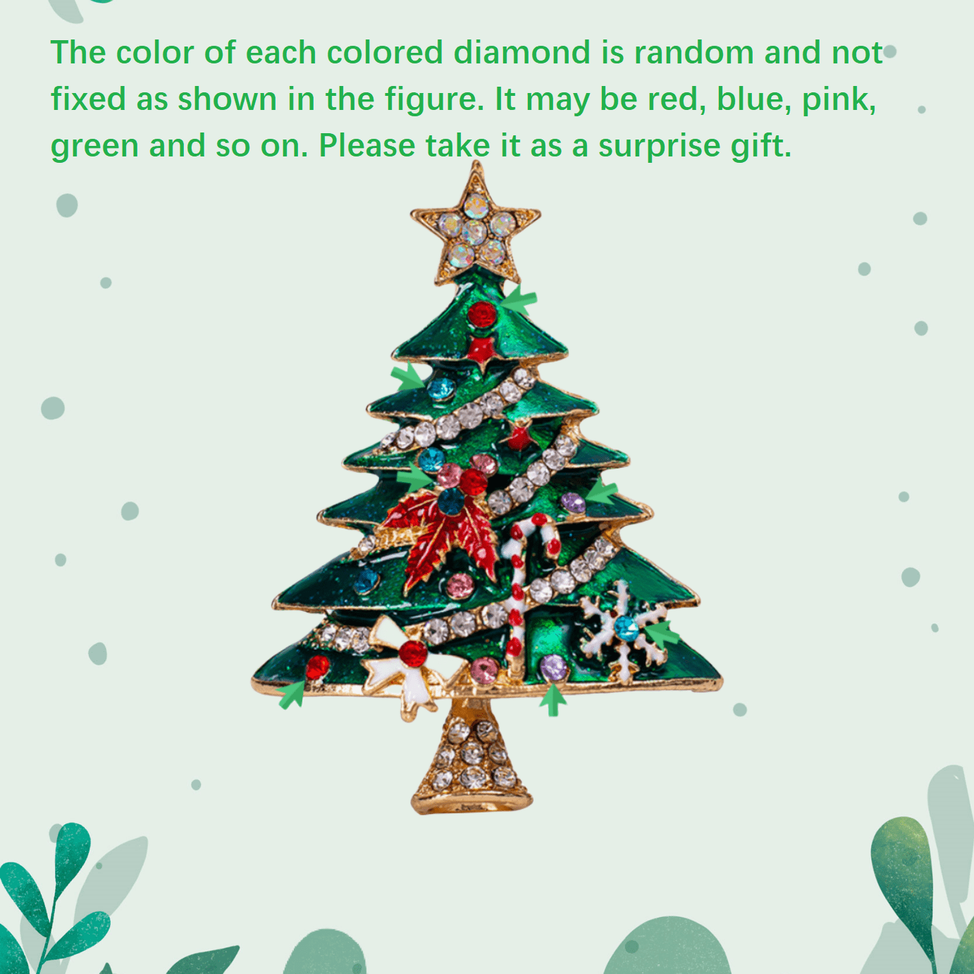 Christmas Rhinestone Enamel Brooch Pin Women's Jewelry Gift