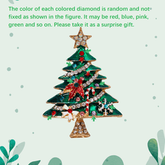 Christmas Rhinestone Enamel Brooch Pin Women's Jewelry Gift