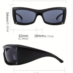 Y2K Wrap Around Sunglasses Oversized Block Glasses UV400
