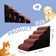 Pet Steps For Dogs And Cats 5 Tiers High Density Foam Dog Ramp
