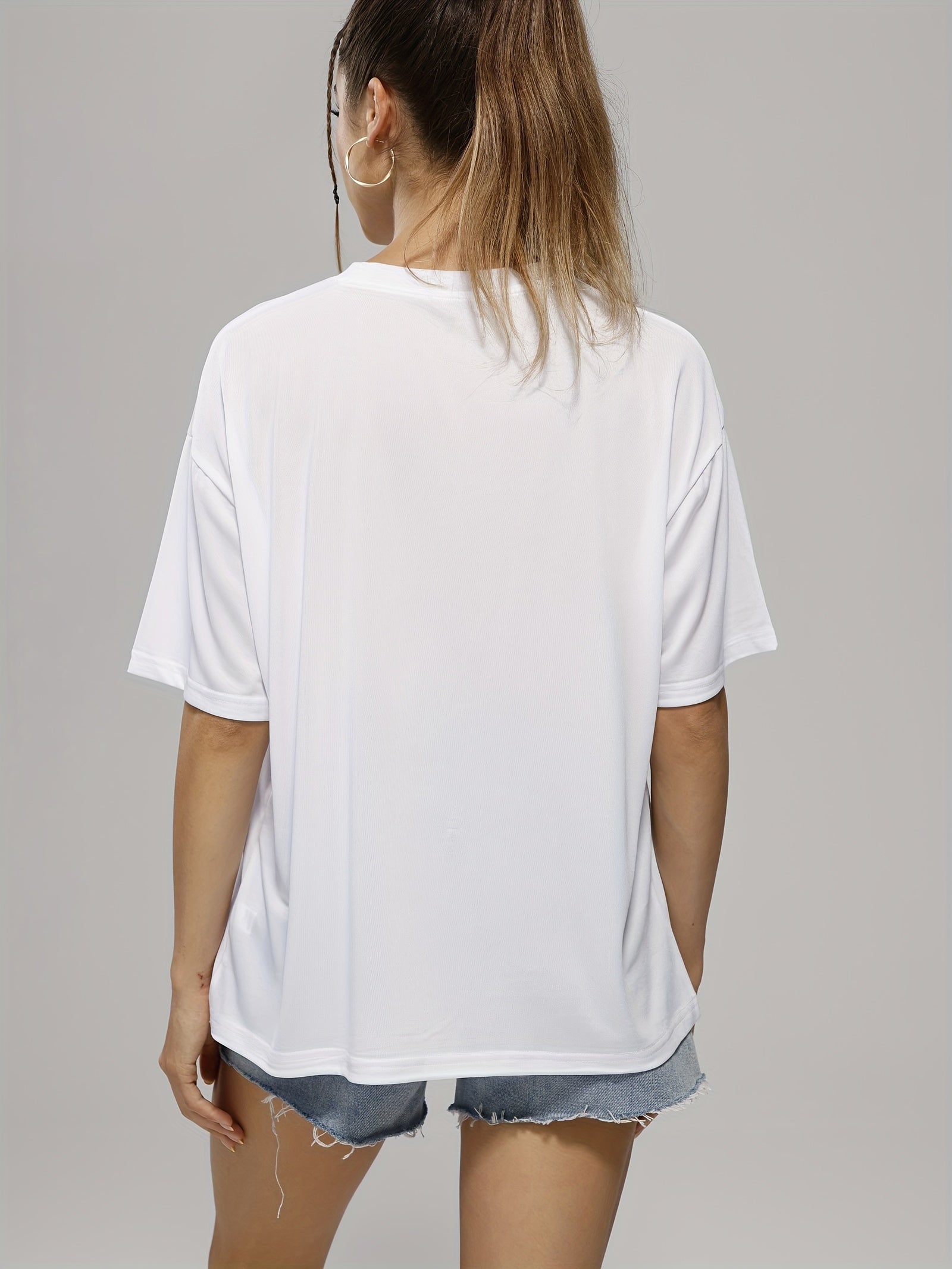 Casual Sports T Shirts Crew Neck Short Sleeve Tee Women's Summer Tops
