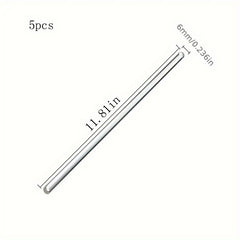 5pcs Glass Rod Stirrers for Mixing Beverages & Chemicals