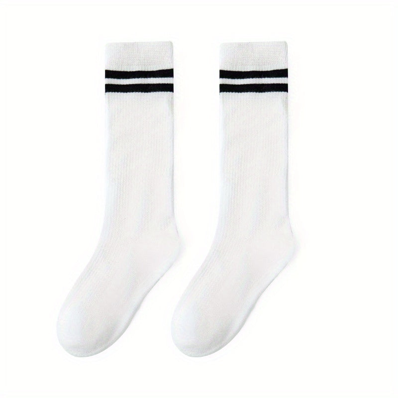 Kids College Style Stripes Mid Calf Stockings