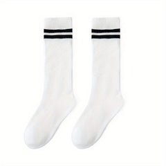 Kids College Style Stripes Mid Calf Stockings