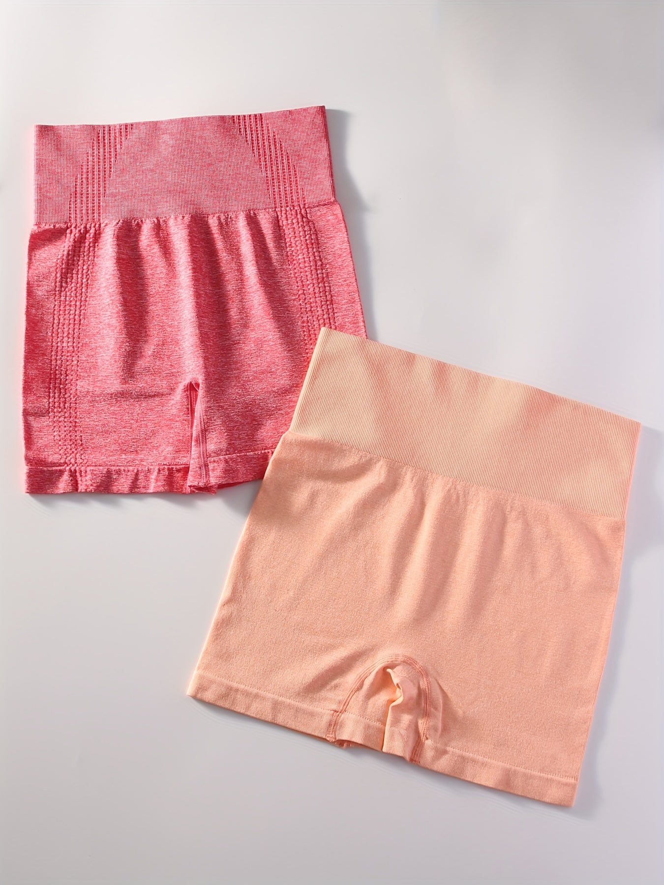 2pcs Solid Sports Shorts Stretchy Sexy Summer Fitness Workout Yoga Shorts