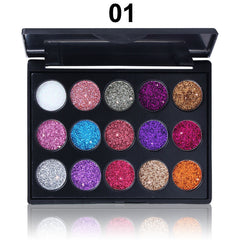 CmaaDu 15-Color Diamond Glitter Eyeshadow Tray - Shallot Powder