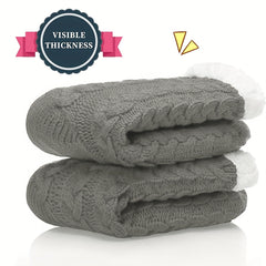 Cozy Slipper Socks with Grippers Thick Warm Fuzzy Sleep Socks