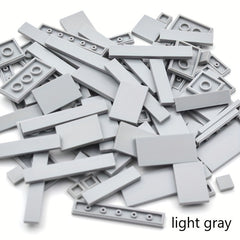 100pcs ABS Plastic Building Blocks Set Flat Tiles DIY Construction Toy Kit