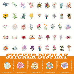 103pcs Flower Series Stickers Water Cup Decoration Waterproof DIY