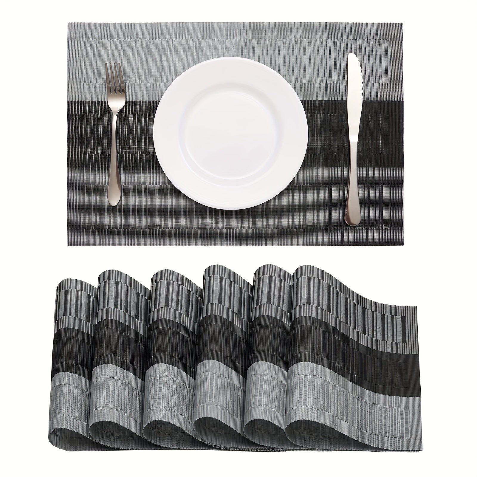 Square Placemats Set of 6 Non Slip Washable Table Mats