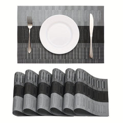 Square Placemats Set of 6 Non Slip Washable Table Mats
