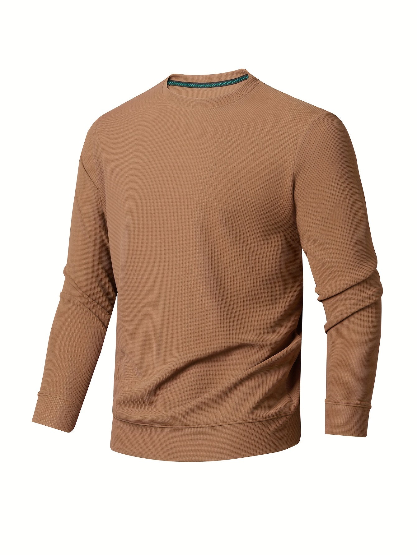 Men's Crew Neck Knit Sweatshirt Pullover Solid Tops