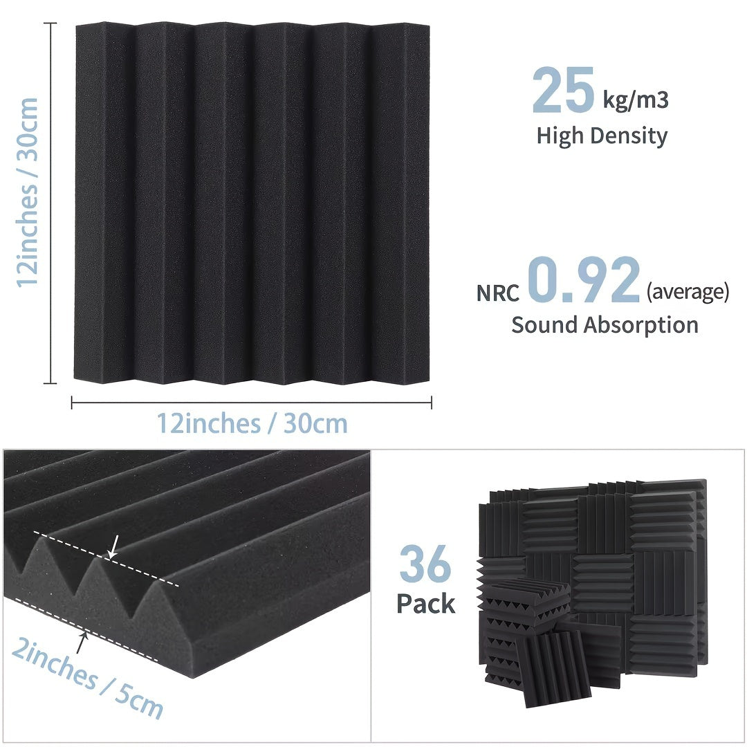 36pcs Acoustic Sound Absorbing Cotton for Recording Room