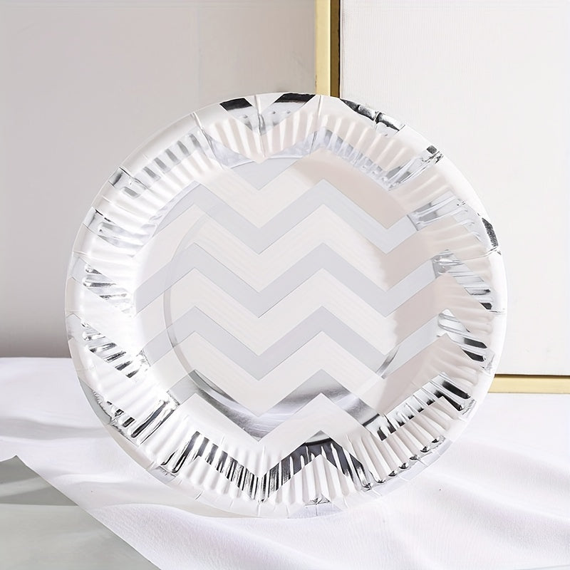 10pcs Disposable Paper Tray Creative Golden Star Dot Cake Tableware