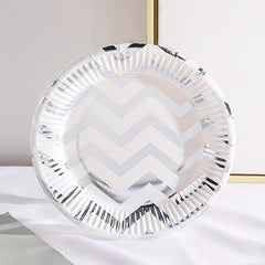 10pcs Disposable Paper Tray Creative Golden Star Dot Cake Tableware