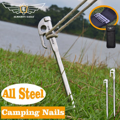 8pcs High Strength Stainless Steel Ground Nails for Camping Tent