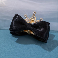Kids Bow Crown Hair Clip Rhinestone Princess Hairpin