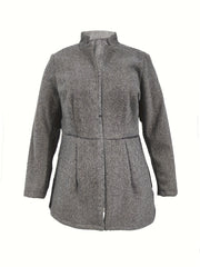Chevron Print Woolen Long Sleeve Blazer