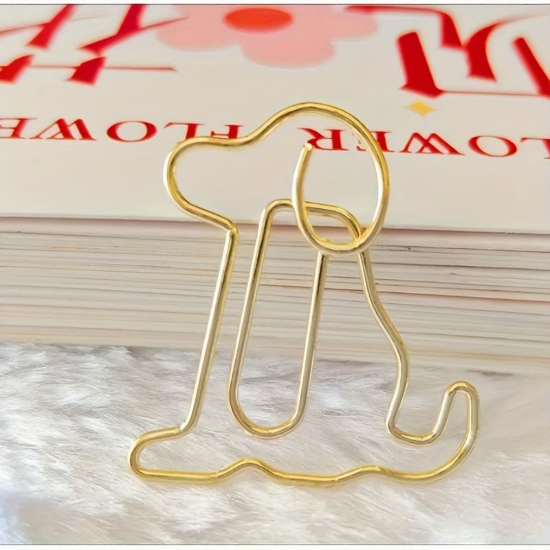 40pcs Puppy Paper Clips Cartoon Paper Clips School Stationery