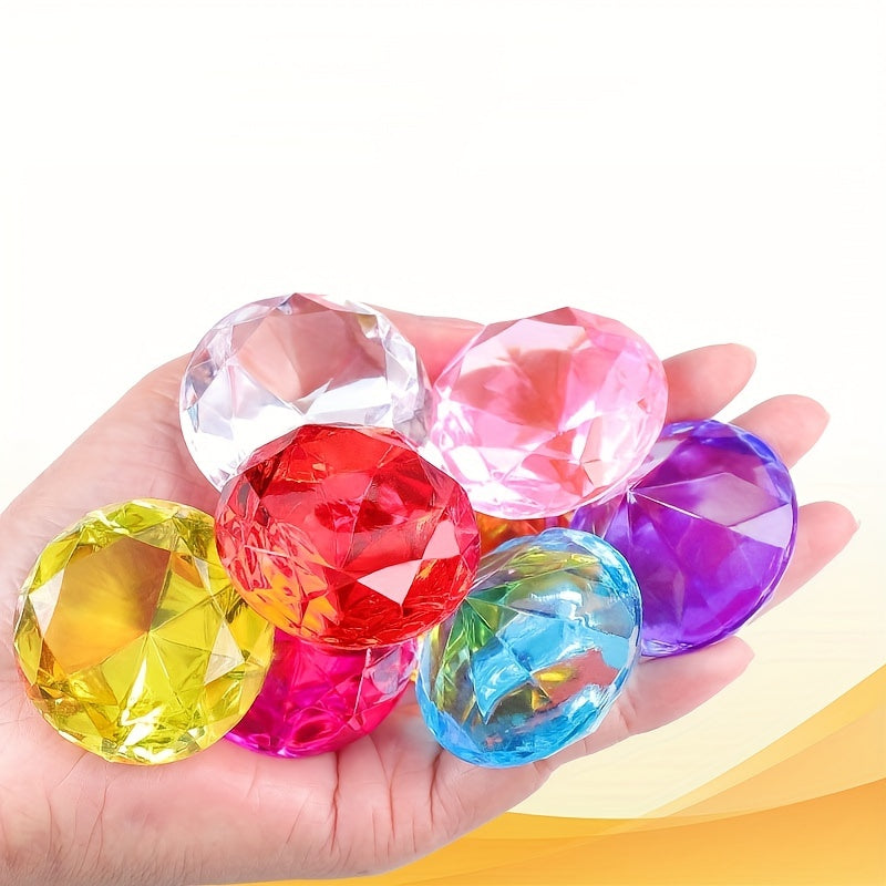 Acrylic Gemstone Pirate Chest Diving Pool Toy Set