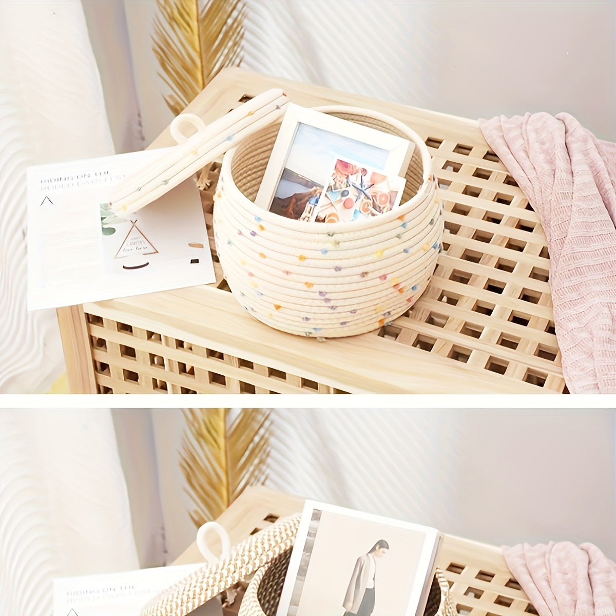 Rope Woven Storage Basket for Key Jewelry Cosmetics Practical Storage Box