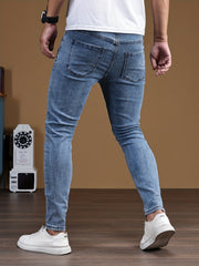 Men's Slim Fit Distressed Stretch Denim Jeans
