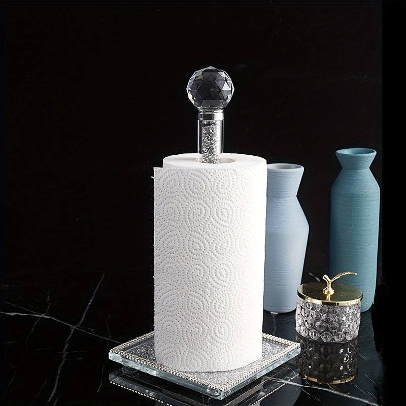 Crystal Crushed Rhinestone Paper Towel Holder for Kitchen and Bathroom
