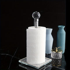 Crystal Crushed Rhinestone Paper Towel Holder for Kitchen and Bathroom