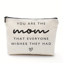 Portable Cosmetic Bag with Zipper Closure