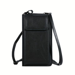 Faux Leather Crossbody Bag Long Wallet Mini Phone Coin Purse