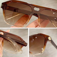 Men's Oversized Pilot Sunglasses Y2K Retro High Decorative Glasses