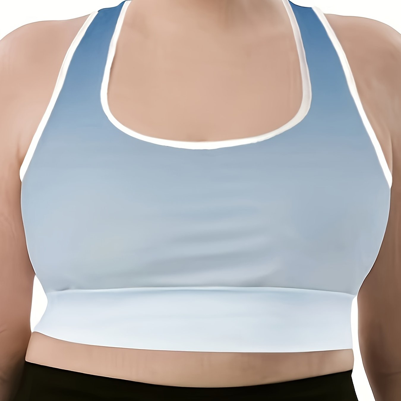 Ombre Print Racer Back Sports Bra