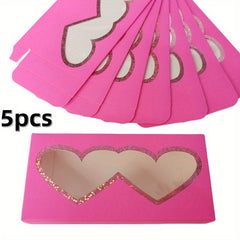 5pcs 3D Heart Mink Eyelashes False Eyelashes with Box