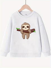 Cartoon Monkey Pattern Smart Sweatshirt For Girls