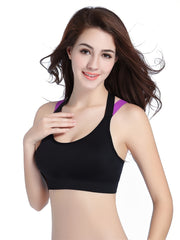 Colorblock Strap Seamless Crop Top Sports Bra